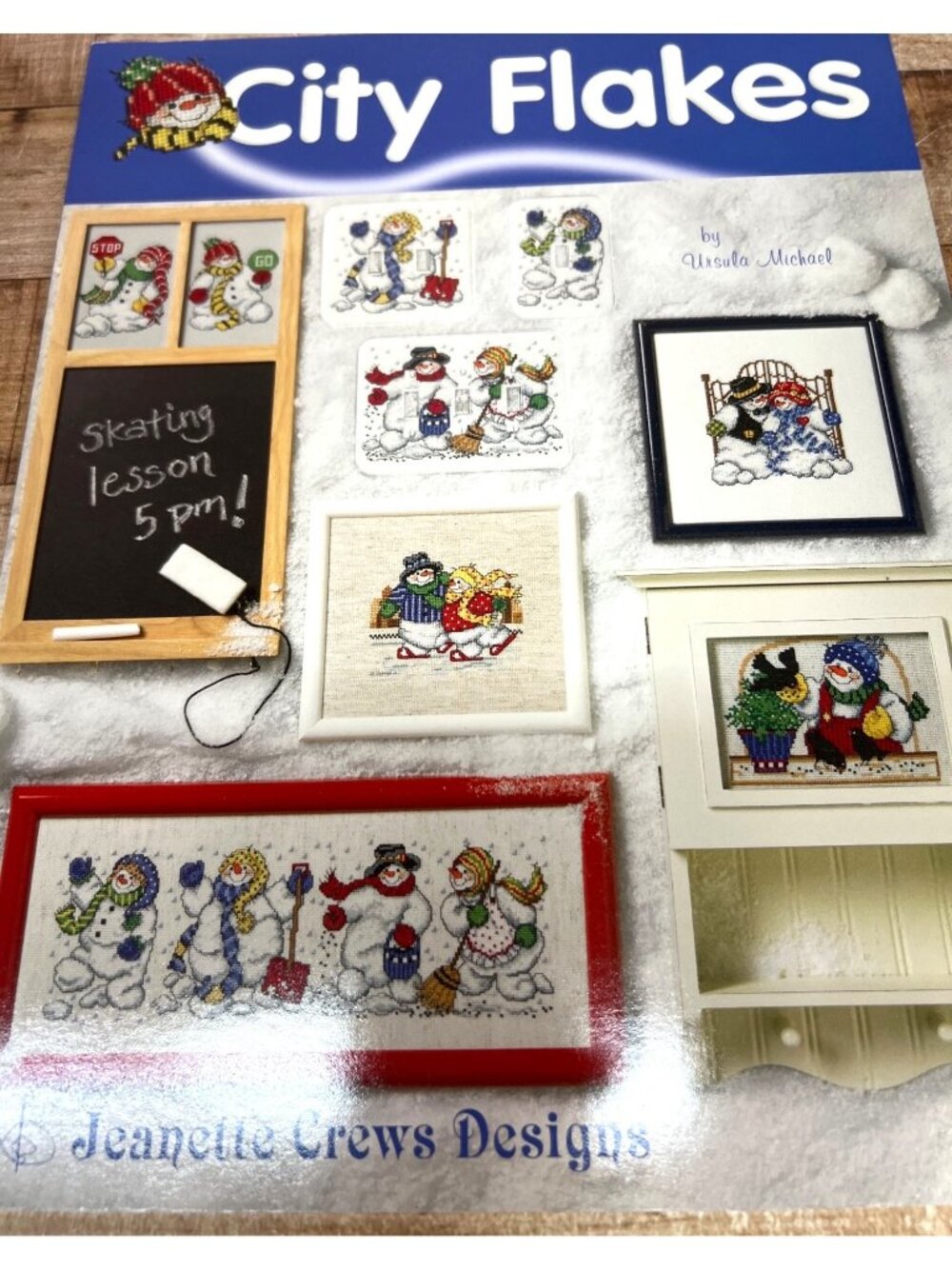 City Flakes Snowman Cross Stitch Pattern Book By Jeanette Crews Winter-Themed